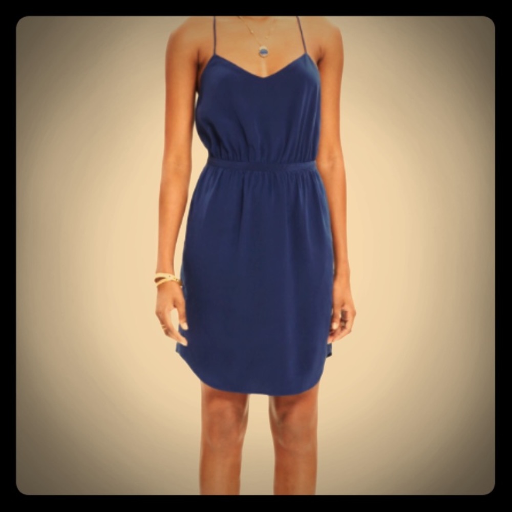 Madewell silk starview cami dress 2 navy